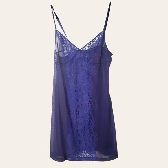 La Perla Other - La Perla Studio Womens Lace-Trimmed Babydoll Slip Size L Purple Sheer